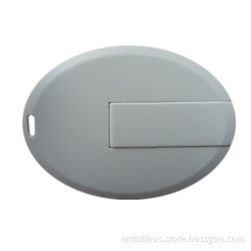 Oval USB card, flip style connector